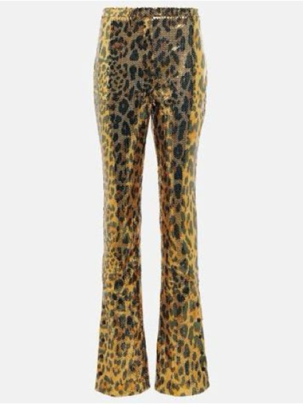 NWT Paco Rabanne womens gold sequin leopard trouser pants size 40